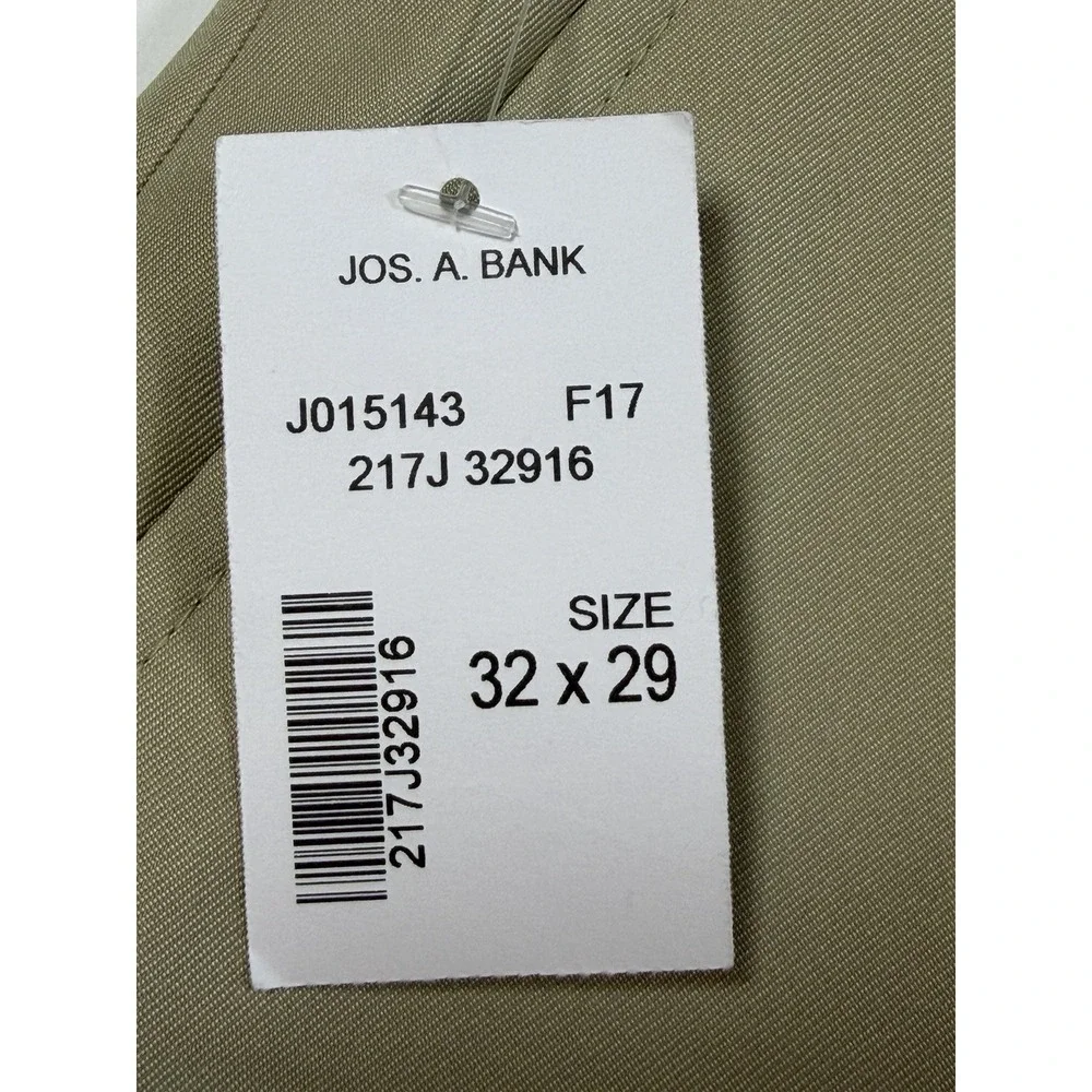 Jos A Bank Traveler Tailored Fit Pants Men's 32x29 Beige Performance NWT - Picture 3 of 7